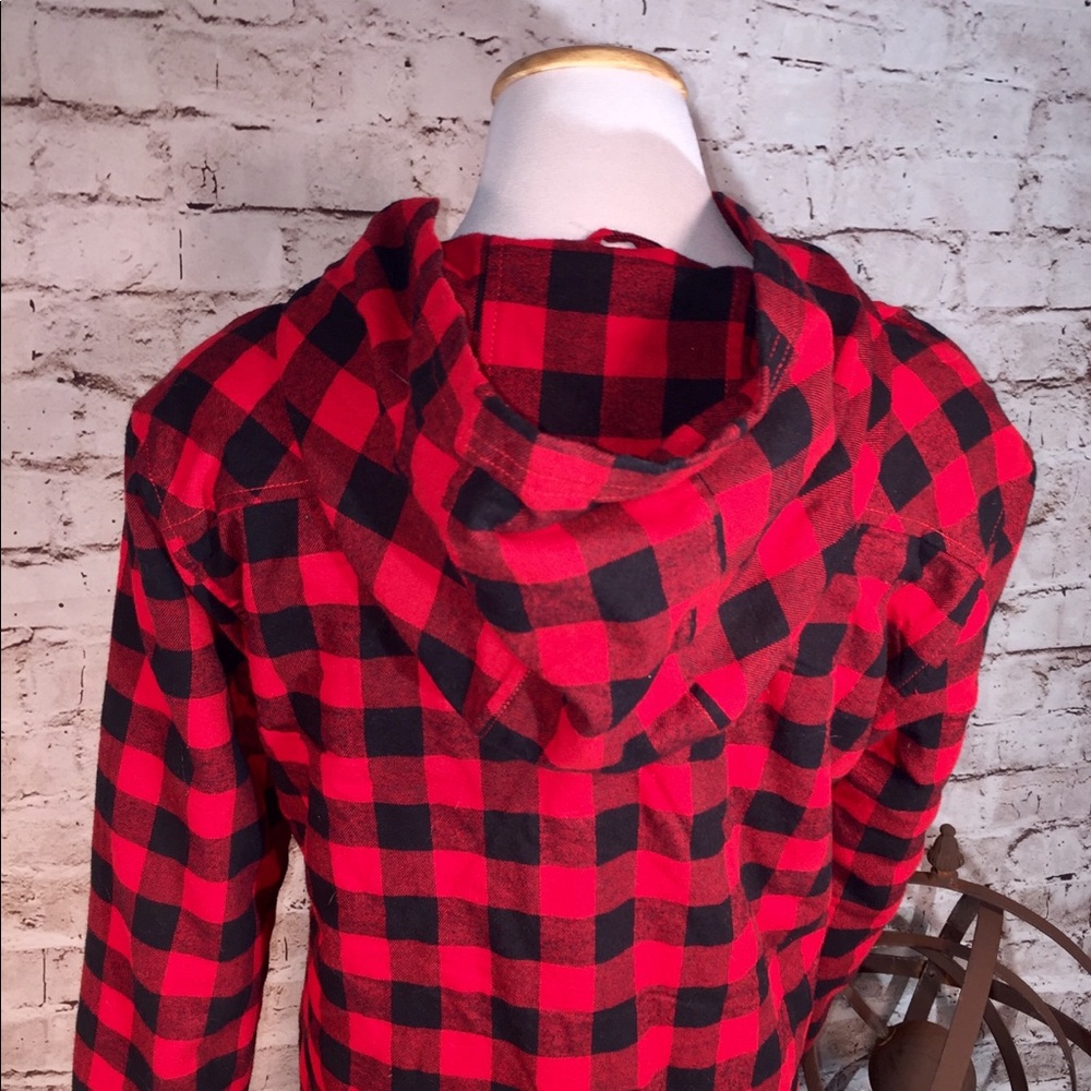 Buffalo Check Button Down Jacket With Hood - image 6